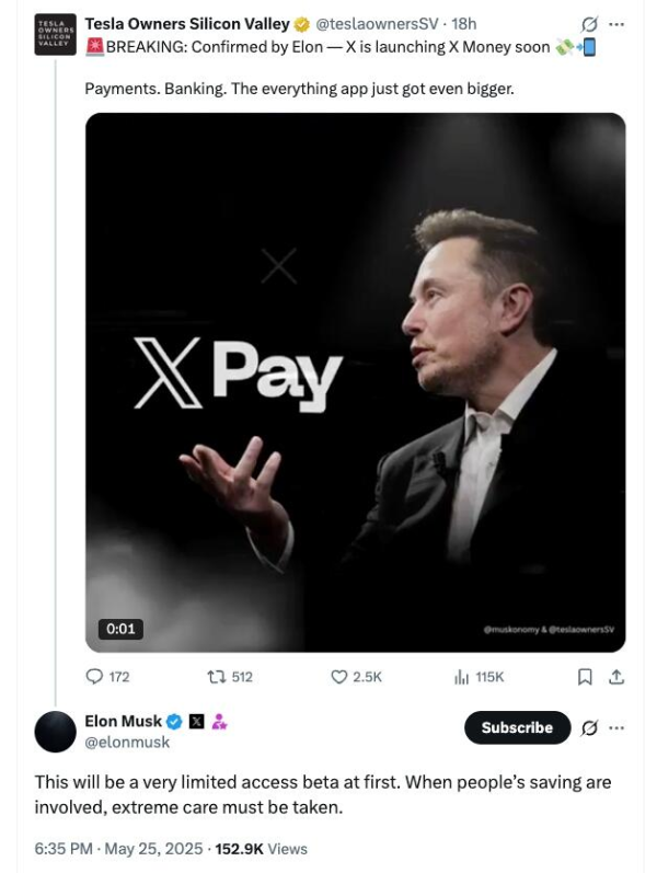 实盘配资 效仿微信支付？马斯克确认很快推出“X Money”